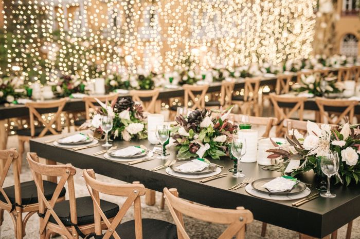 Outdoor wedding table decor