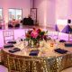 Gold and Fuchsia Wedding Decor Table