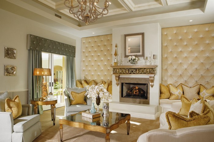 Gold wall decor for living room