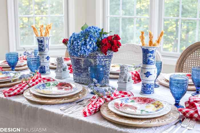 Garden party table decor