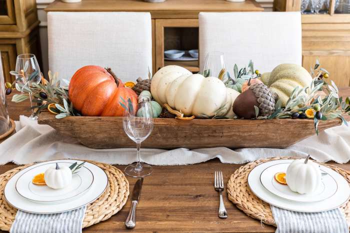 Fall decor for dining table