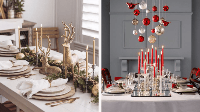 Dining table holiday decor