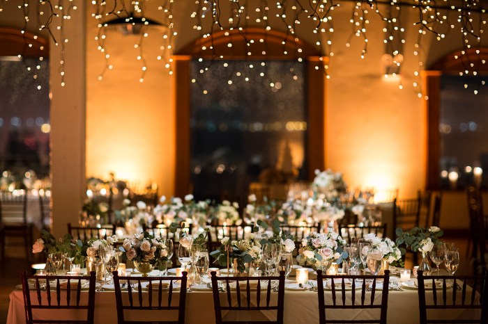 Rectangular wedding table decor