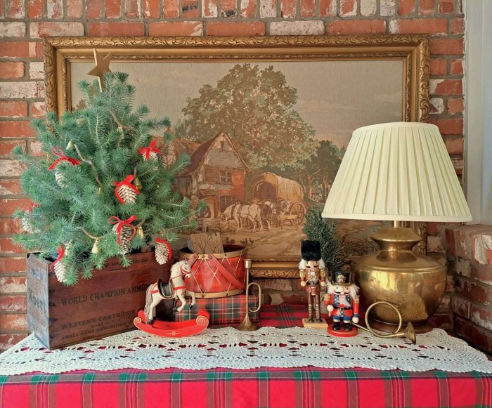 Christmas decor entry table