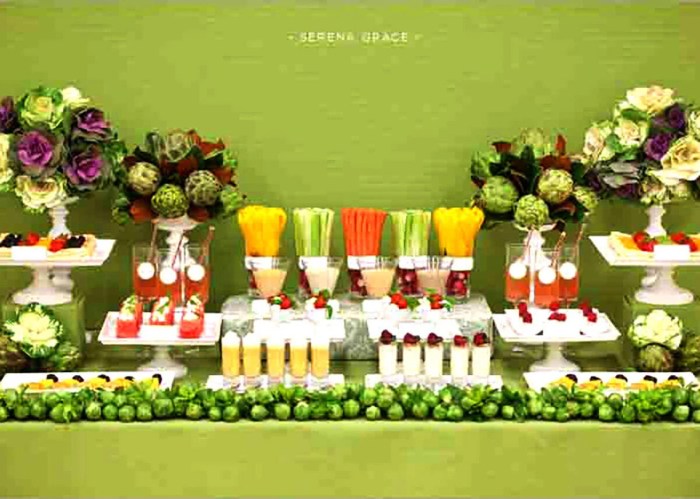 Garden party table decor