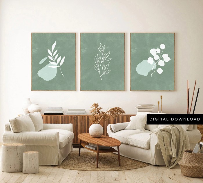 Green wall art decor