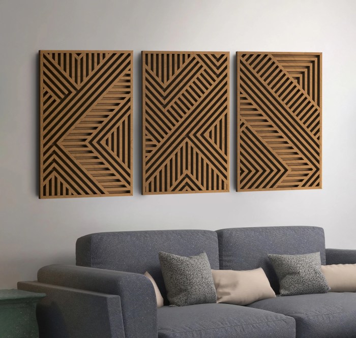 Geometric wood wall decor