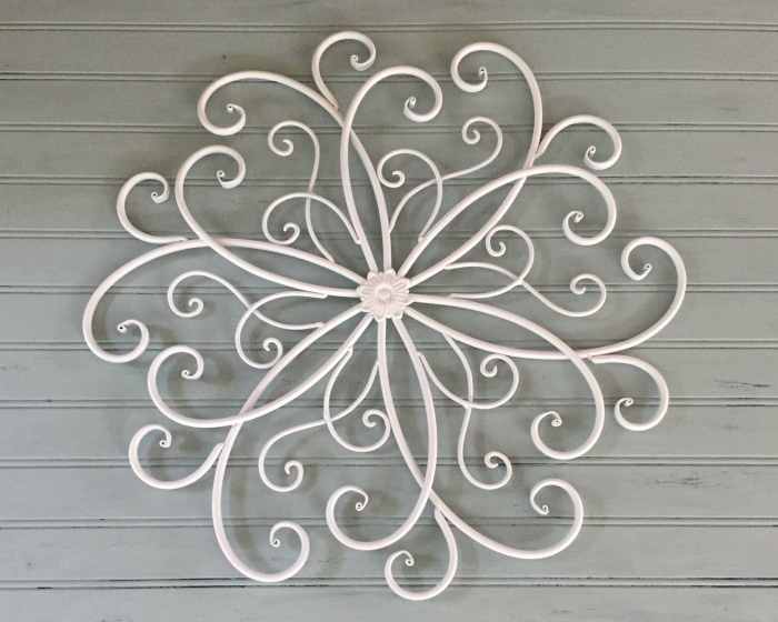 White metal wall decor