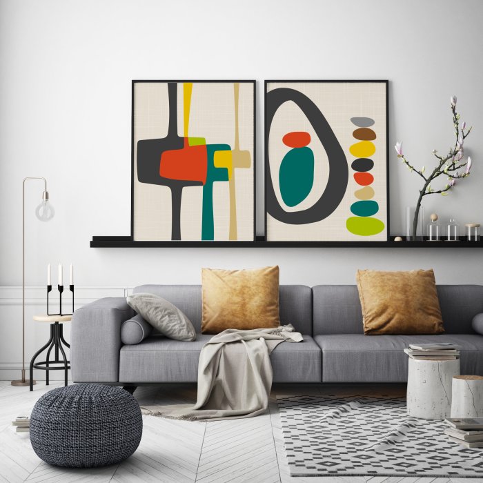 Midcentury modern wall decor