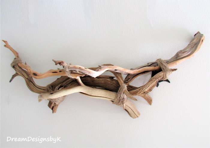 Coastal driftwood wall decor