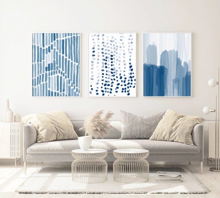 Blue wall art decor