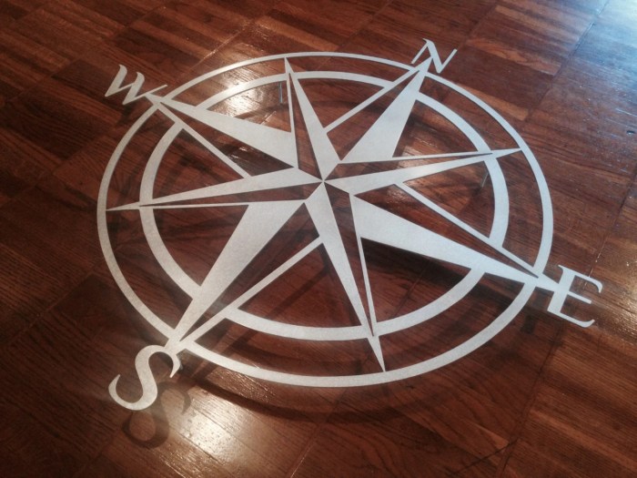 Large compass wall decor