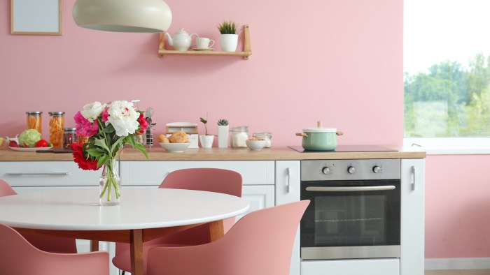 Pink kitchen wall decor