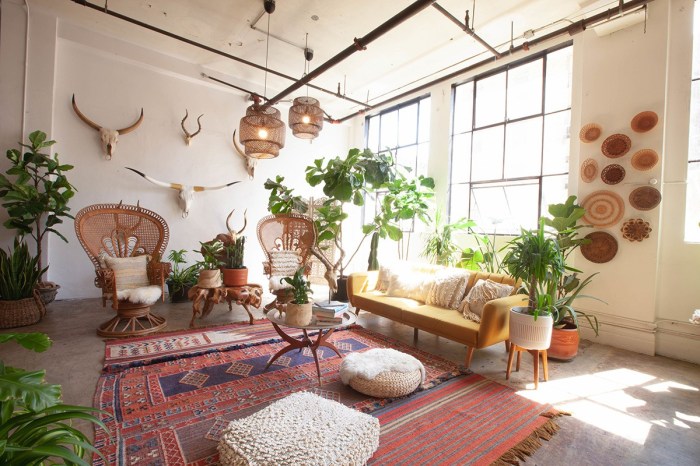 Boho wall decor living room