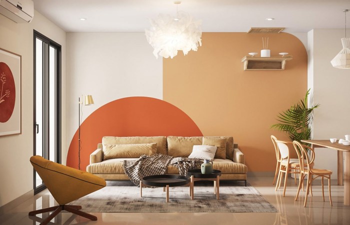 Wall decor orange color