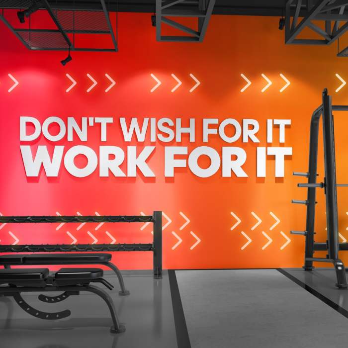 Exercise room wall decor